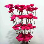 Palesaa Pink Acropolis Dry Handmade Flower Multicolor Cosmos Artificial Flower (30 inch, Pack of 1, Flower Bunch)