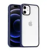 Golden Sands [Simply Clear] for Apple iPhone 12 Back Cover Drop Tested Anti Scratch Slim Shockproof Hybrid TPU Transparent Case for iPhone 12, Blue