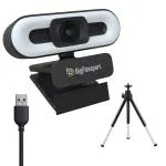 BigPassport 1080P/30fps 5P lens Full HD Webcam with Tripod and Inbuilt Microphone, Advanced Human Face Detection, Laptop Desktop Camera Video Webcam 110-Degree Widescreen