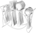 Parage Aura Stainless Steel Cutlery Set with Stand 25 pcs, Spoon Set for Dining