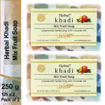 Herbal Khadi Ayurvedic Mix Fruit Handmade Soap for Bath For Moisturizing & Cleansing Made with Natural Ingredients Suitable for All Skin Type, for Men & Women (Pack of 2) (250 g)
