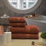 RANGOLI Brown Pack Of 4 Towels set, Trio (2 HAND +2 BATH, 4 Pcs,500 GSM) Family Pack