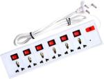 Sanhan EXTENSION BOARD MULTI PLUG 3.5 M long wire with 6 Socket and fuse 6 Socket Extension Boards (White, 3.5 m)