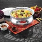 HAZEL Aluminium Hammered Finish Handi With Lid Biryani Rice Cooking Pot Gol Patiya Tope Patila Vessel, 26.5 cm, 4900 ML