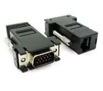Microware VGA Male to LAN CAT5 CAT6 RJ45 Extension Extender Network Wire Adapter for Monitor