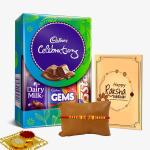 Midiron Rakhi combo pack for Bhaiya/Brother/Bhai | Rakhi Celebration Chocolate with Designer Rakhi and Greeting Card (Rakhi Hamper)