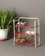 Essential World Wrought Iron Folding Shoe Rack with Adjustable Metal Rack's (3 Step)