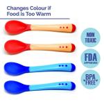 The Little Lookers Silicone Tip Heat Sensitive Silicone Spoons | Temperature Sensing Spoons | Spoon Set (Red & Blue)(Pack Of 4)