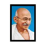 Dharvika Innovations Synthetic Mahatma Gandhi Ji Photo With Frame, 14 X 20 Inch