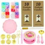 Hasthip Pink Wax Seal Stamp Kit 400 Beads 6 20 Tealight Candles