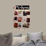 Vah Multicolor With Light Hanging Photo Display Picture Frame Wood Clips Led Photos