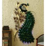 DecoCraft Iron Handpainted Handmade Exclusive Peacock wall decor Home decor (73x6x37)Inch