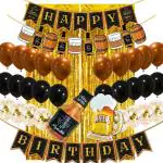 Party Midlinkerz 40th, 50th, 60th, 70th and 80th Theme Happy Birthday Decoration Kit with Foil Metallic Balloons for Men (40 Pcs)