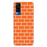 MobiEra Vivo Y31 Orange Bricks Design Plastic Hard Case Cover