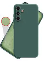 HUPSHY Back Cover for SAMSUNG Galaxy F55 5G (Green, Flexible, Silicon, Pack of: 1)
