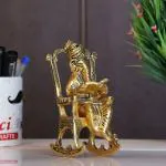KridayKraft Metal Chair Ganesh ganpati Idol with Reading Ramayan Home Decoration and Gifts for Your Love Once