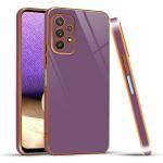 Mr. Case Samsung A32 5G and Samsung M32 5G Purple Silicone 6D Gold Plated Frame Back Cover