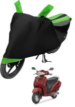 Auto Hub Bike Cover for Honda Activa 4G , Dustproof UV Protection water resistant Custom Fit Cover-(Black-Green )