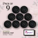 BADA HAIR ACTIVATED CHARCOAL SKIN WHITENING SOAP | Deep Cleansing, Anti Pollution & Tan Removal - PACK OF 9