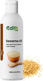 Edith Naturals Sesame Carrier Oil for Skin & Hair Growth, Pure, Natural, Cold Pressed Hair Oil (100 ml)