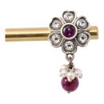 CHAITANYA EMPORIUM Luxurious heart shape fusion round silver studs