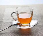 Tea & Coffee Mugs Transparent Snacks Serving Saucer Plates with Tea Cups (Set of 6)