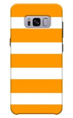 MobiEra Samsung Galaxy S8 White Orange Design Plastic Hard Case Cover