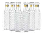 spandan Water Bottlel Diamond Plastic Unbreakable Fridge Water Bottle for Office, Sports, School, Travelling, Gym, WaterbottleYoga-BPA And Leak Free, Clear 1000 ml Pack of 6 water bottels