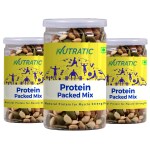 Nutratic Protein Packed Mix - Natural Protein for Muscle Strength Dry Fruit Nuts & Seeds Organic Mix