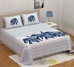 RC My Mini Bazaar Pure 100% Cotton Bedsheet King Size Cotton Double Bed Sheet with 2 Pillow Covers (King Size 90 * 100) - Multicolor