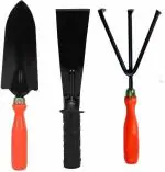 Green India Gardening Tool set of 3 Pcs ( Small Hand Shovel & Cultivator with Khurpa 2 Inches ) Garden Tool Kit (3 Tools)