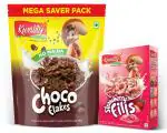 Kwality Chocos 1Kg Pouch & Strawberry Fills 375g Box Combo Pack2
