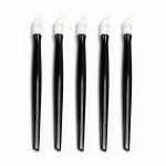 MAPPERZ Plastic Handle Hard Rubber Tipped Nail Art Tool Cuticle Pusher Random Color,(Pack of 15)