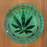 Kookee Glass Ashtray for Outdoor Indoor Transparent Modern Home Decor Tabletop Ash Tray for Smokers, Printed, Round (Diemeter: 8.5cm) (9807)