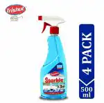 Trishul Sparkle Glass & Household Cleaner, Multi Surface & Glass Cleaner & Disinfectant, Spray (500-Pack of 4)
