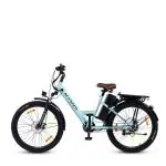 Motovolt KIVO Easy Electric Bicycle with Detachable Back Carrier | Lithium-ion (Li-ion) detachable battery | Range up to 45 kms in pedal assist mode (Aqua)