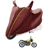 MOCKHE Waterproof Bike Cover Compatible with TVS RAIDER 125, Coated, Mirror Pocket, Belt Buckle Maroon