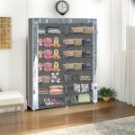 Home reserve 2 door 14 Shelves Grey Printed Collapsible wardrobe