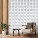 Kayra Decor 3D Wall Panel PVC Concrete Design, White,19.7 x 19.7, (Pack of 20) Covers 53.9 Sq Feet.