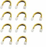 AdzMozi -4 Pin Male to 8 Pin Female EPS Power Cable Adapter CPU Power Connector 18 cm - Pack of 10