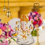 Cugona Polyresin Decorative Showpiece Ganesh Murti For Home Ganesh Idol For Car Ganesh Ji For Car Dashboard Ganesh Ji Murti