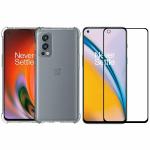 Kite Digital OnePlus Nord 2 (5G) Transparent Bumper Shock Proof Corner Soft TPU Silicone Flexible Back Case Cover + 5D/6D/11D/21D (Black) Tempered Glass Screen Protector