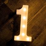 Satyam Kraft White Marquee Alphabet Shaped Led Light - Number 1