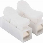 rtsense 2 Way Quick Push Electric Wire Connectors, Screwless Quick Electrical Connector High Pressure Resistant Splice Lock Wire Terminals Push Connector Wire Connector  (White, Pack of 10)