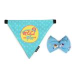 DP with animal paw Dogs Cutie Pie Bandana With Majestic Unicorn Bow Tie Combo Small(S)