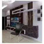 Tapodhani Back support Chair with Leather-ITE cushioned seat steel frame with L Shape arm Chair