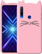 UNILORD Honor 9X Pink Rubber Screen Protector 3D Cat Kitty Girls Back Case Cover
