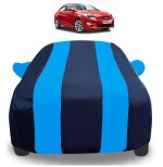 Auto Hub Car Cover Compatible with Hyundai Verna Fluidic (Model : 2013-2017) with Mirror Pockets, Triple Stitched, Navy, Blue, Water Resistant Car Body Cover