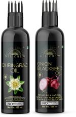 Desi Crew Bhringraj and Onion Blackseed Hair Oil for Skin, Body and Hair Care 100 ml Each