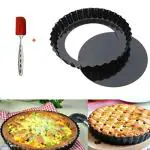 Zollyss Black Carbon Steel Non Stick Pizza Pan Pie Dish Tart Pan With Removable Bottom 22 cm